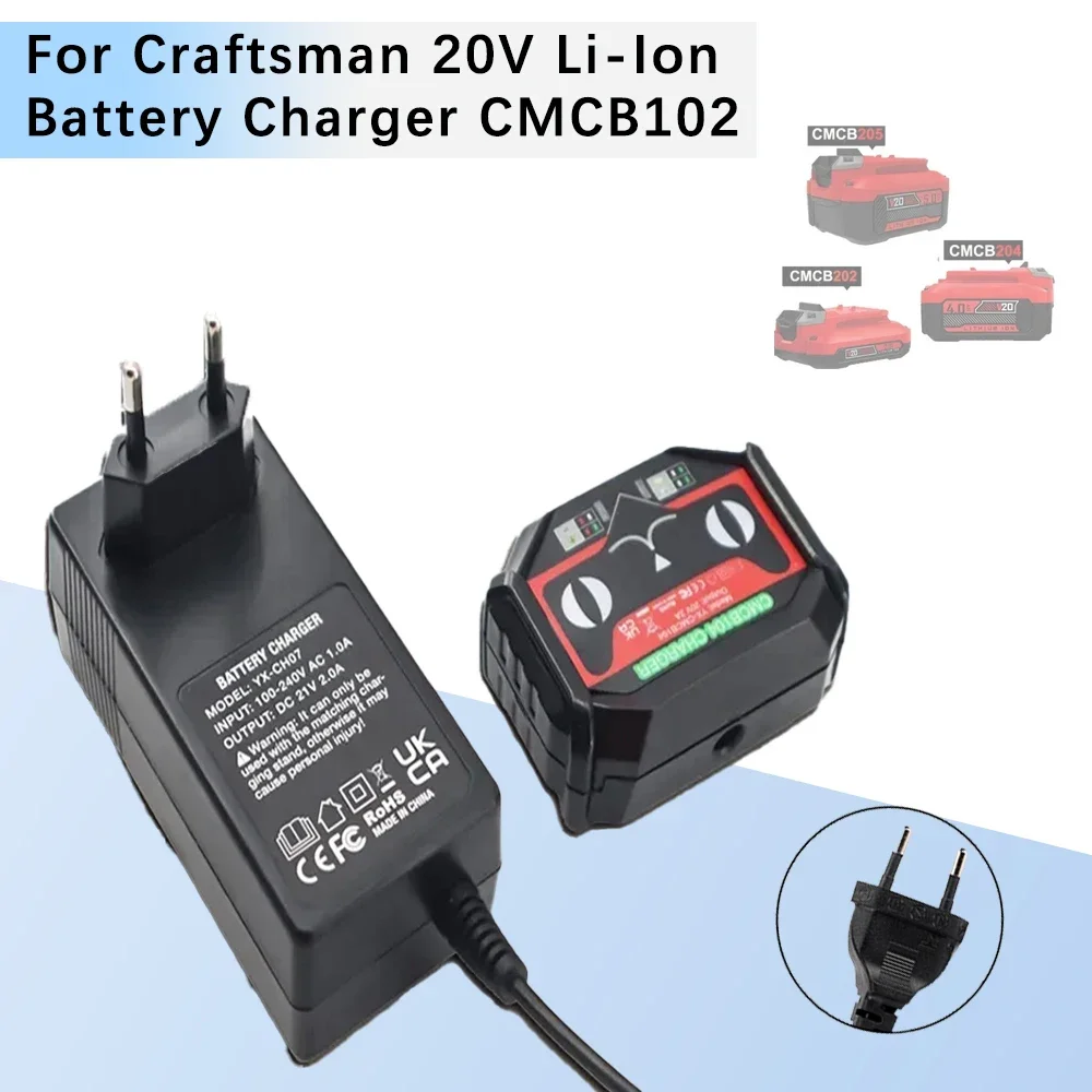 

Lithium Ion Battery Charger CMCB102 For Craftsman 20V Li-Ion Battery CMCB202 CMCB204 205 EU US UK AU Plug Electric Power Tool