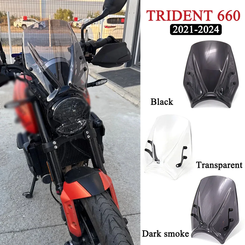 

Fit For TRIDENT Trident 660 2021-2024 NEW Motorcycle Windscreen For Trident660 Accessories Windshield Baffle Air Wind Deflectors