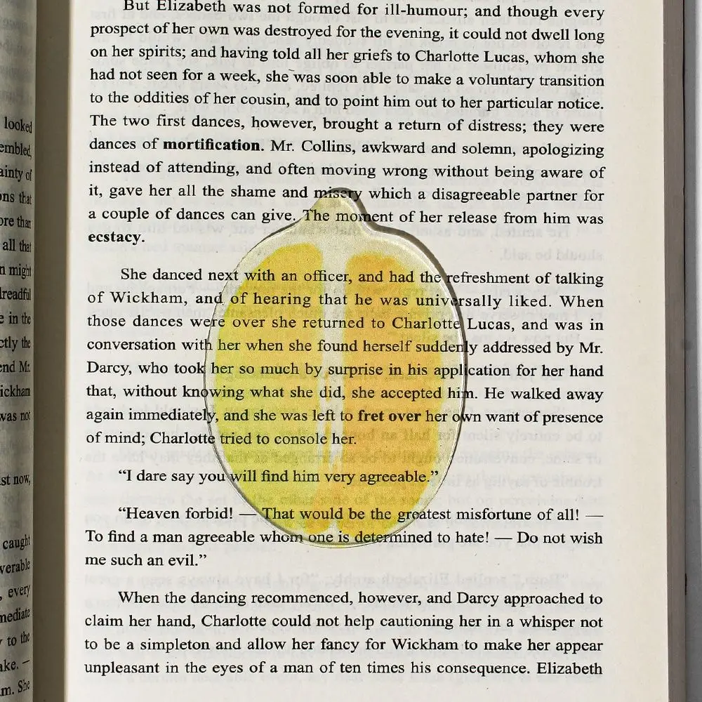 Eye-Catching Acrylic Bookmark Simulation Fruit Transparent Book Reading Marker Clear Book Pages Mark Tool School Office