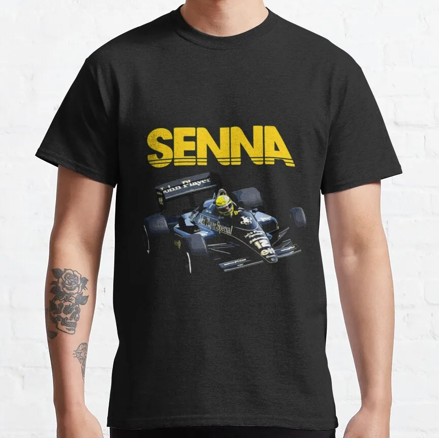 

Ayrton Senna 97T John Player Livery Active F1 Legend formula 1 F1Racing sennna forever 100% cotton graphic T-Shirt plus size