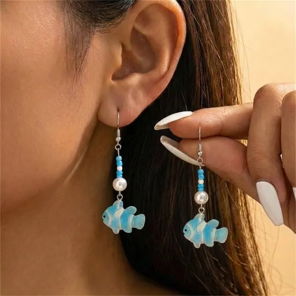 Women's Ocean Style Shell Starfish Stud Earrings, Nautical Gift