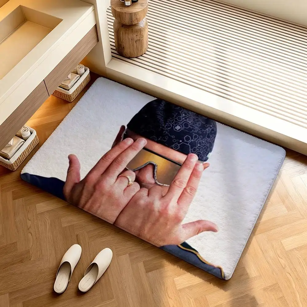 French Rapper Rap Rappeur Jul  Shower Room Absorbent Small Floor Mat Soft Comfortable Decorative Foot Mat