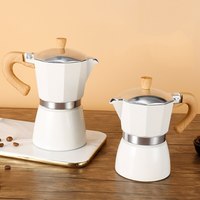 Leeseph Vintage Coffee Moka Pot 150/300ml Wooden Handle Espresso Maker Mocha Pot Classic Italian Cafe Tools Kitchen Accessories