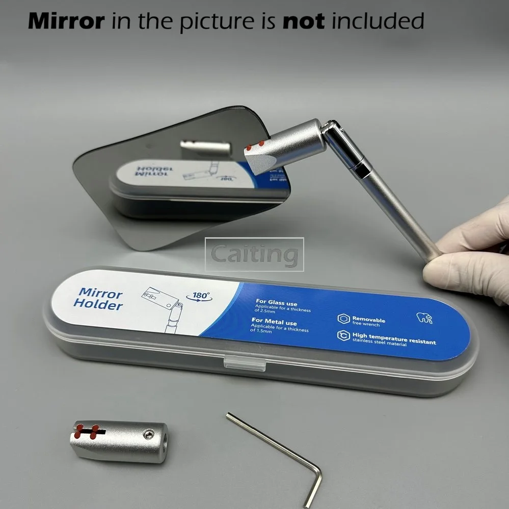 Dental Photography Mirrors Holder Mouth Mirror Gripper 180° Adjustable Stainless Steel Handle Glass Reflector Clamp tool