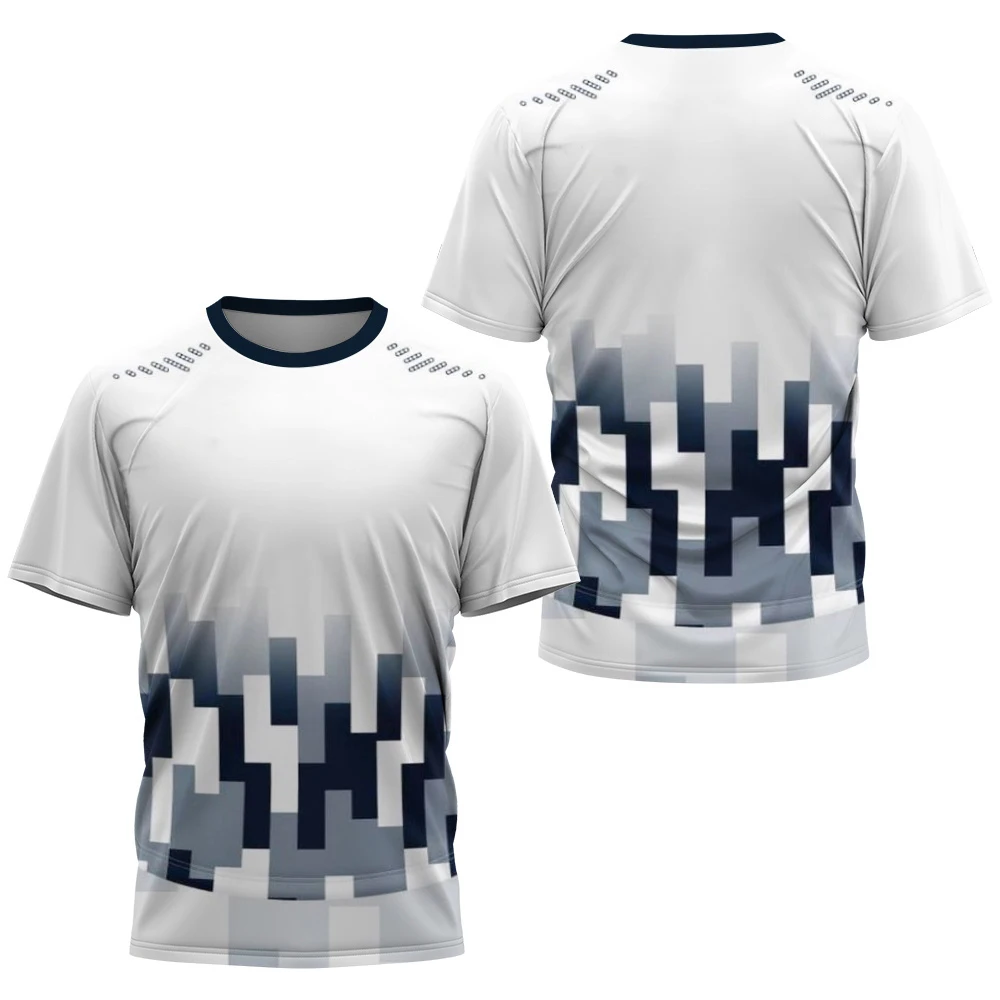 Fashion Gradient Stripe Print T Shirt For Men Badminton Table Tennis Training Men's Clothes Summer Tops Casual  Sports T-Shirts image 2