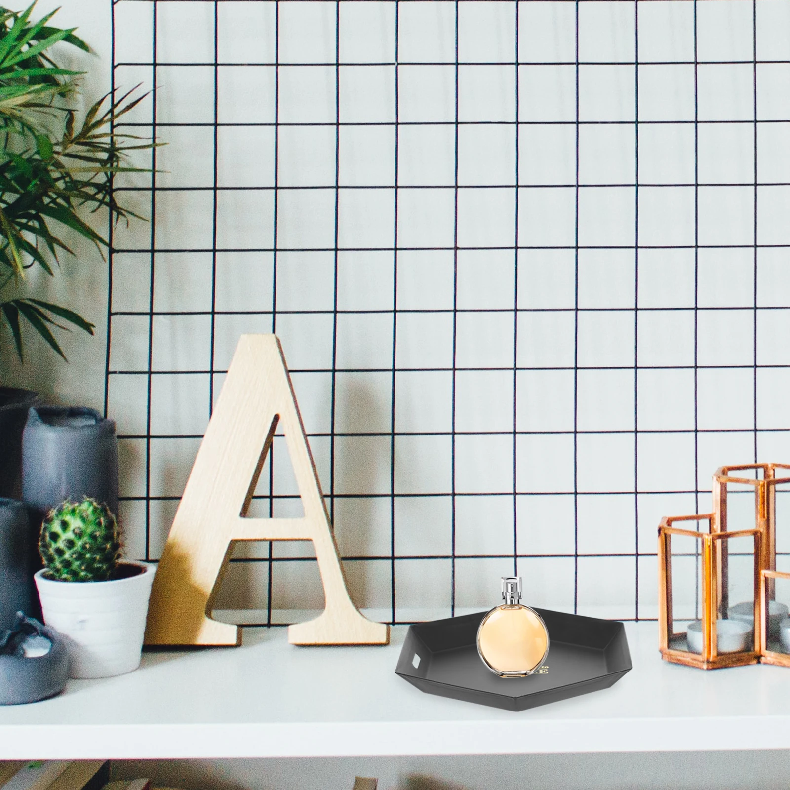 

Stylish Iron Storage Tray Jewelry Desktop Holder Gift Tray Decorative Organizer For Bedroom Makeup Living Room Use