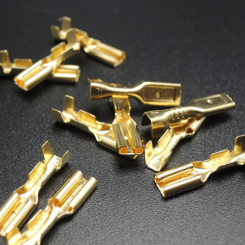 5000pcs 2.2mm Male Crimp Terminal Connector Gold Brass/Silver Car Speaker Electric Wire Connectors