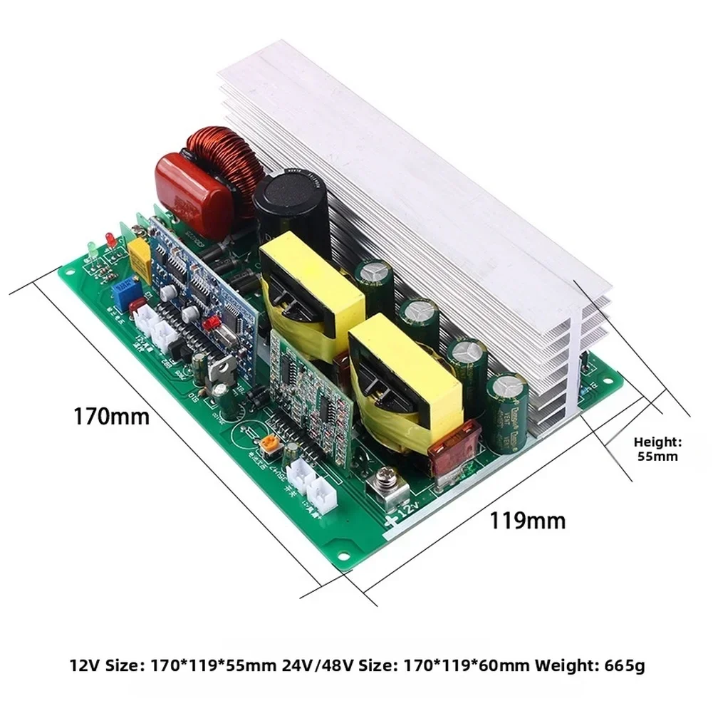 

Инвертор с чистой синусоидой 750W/1000W, преобразователь напряжения DC 12V/24V/48V в AC 220V, плата преобразователя питания, повышающий преобразователь напряжения