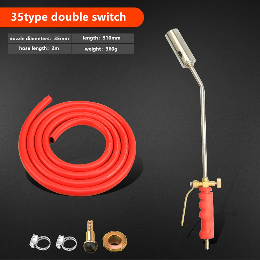 High Quality Stainless Steel Flamethrower Single And Double Switch Type Welding Torch Flamethrower LPG Propane Welding Torch