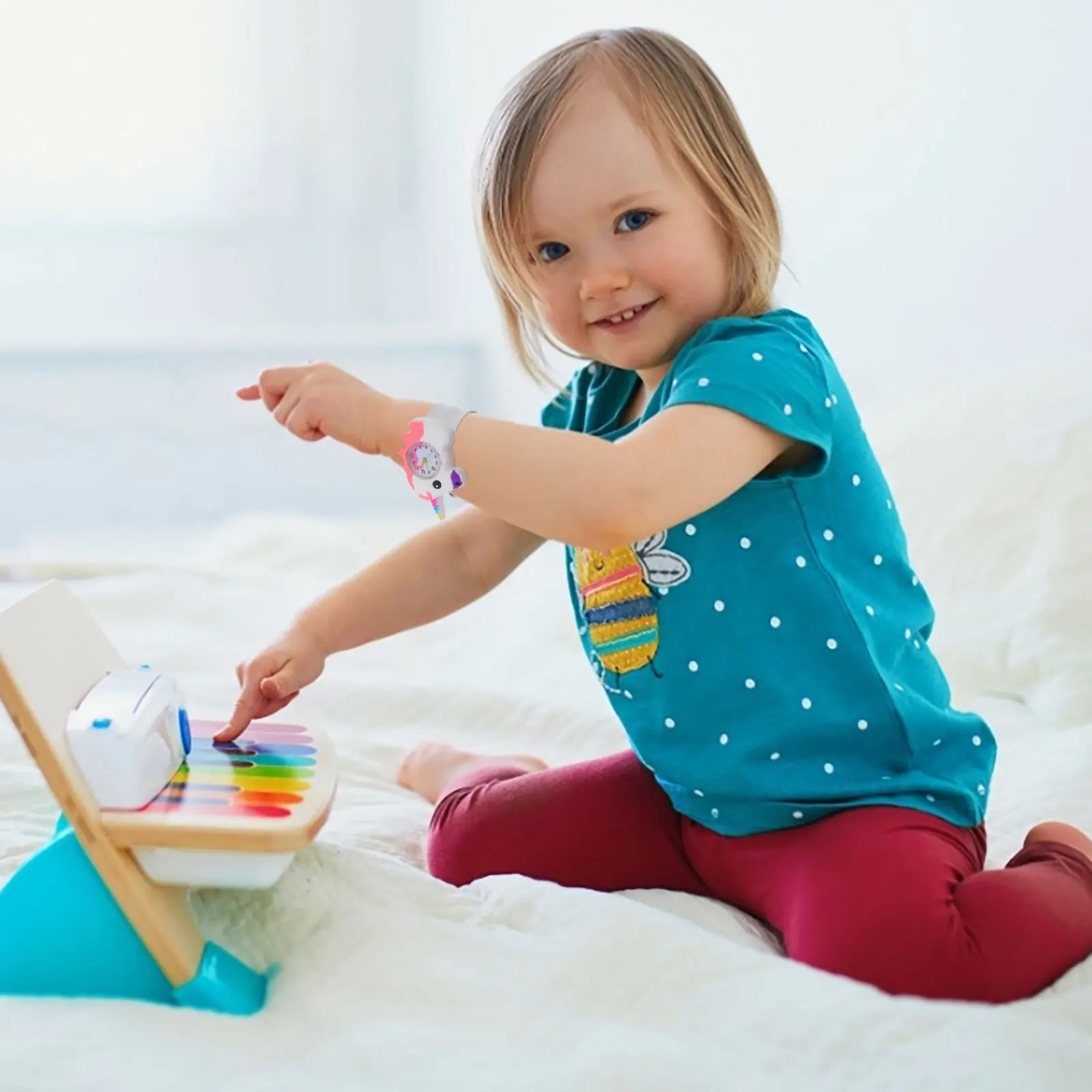 Unicorns Design Slap Watch Bracelet Necklace Girls Lovely Wristwatch Creative Fun Excellent Workmanship Unique Unicorns Dial