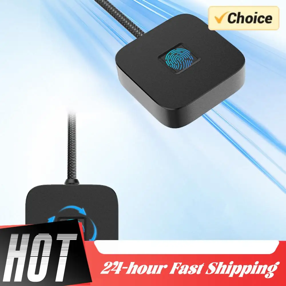Fingerprint Scanner with 5ft Cable Portable USB Fingerprint Logger Biometric Fingerprint Login Reader for Windows 11/10
