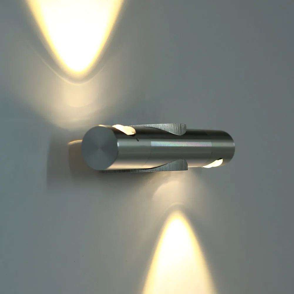 Modern Indoor Hotel Bedside Wall Lamp Iron Body LED Chrome Color Sconce Lights Up Down Home Decoration Spot Rotatable LED Lustre