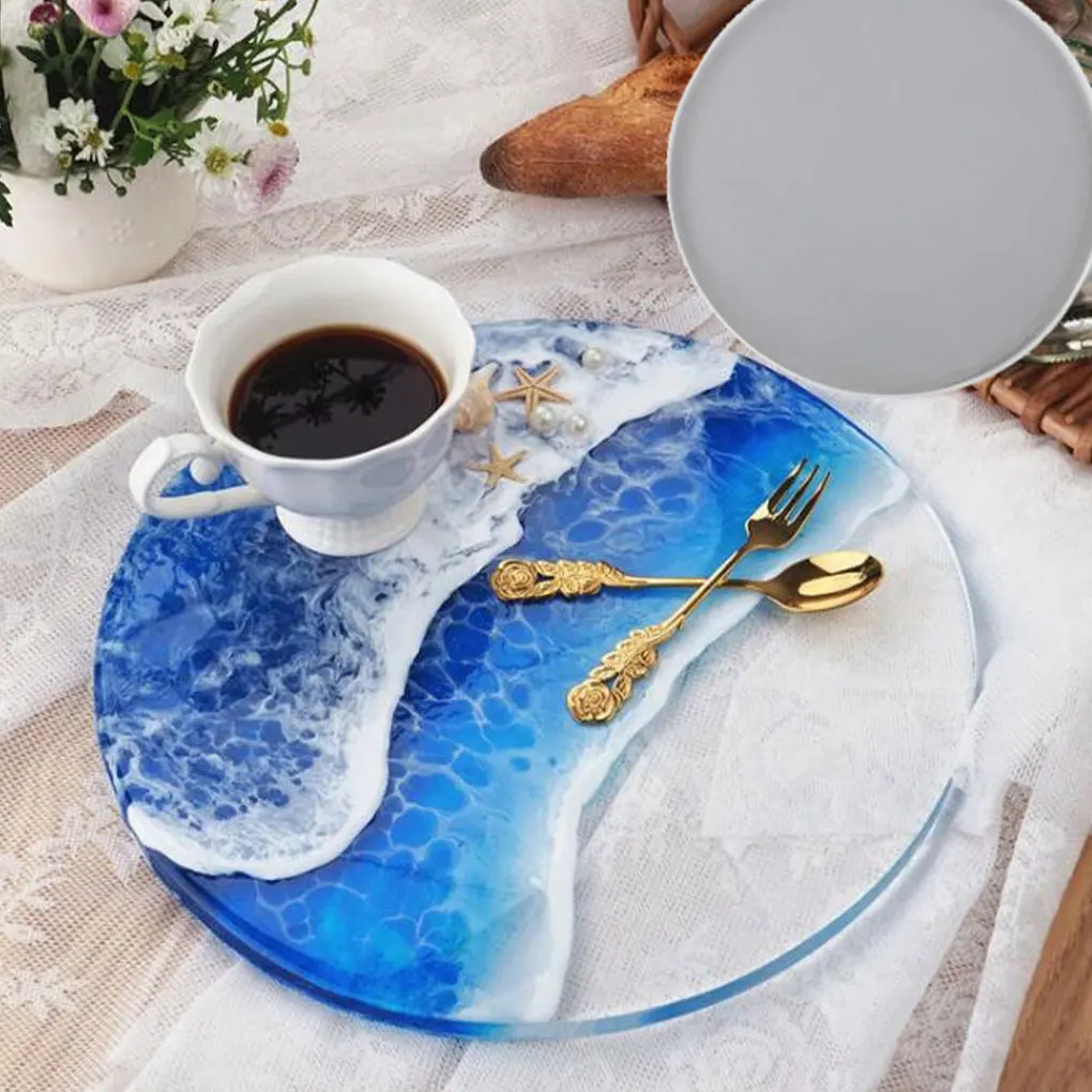 Silica Gel Durable Mold For DIY Coaster Making With Flexible Silicone Round Coaster Silicone Tray