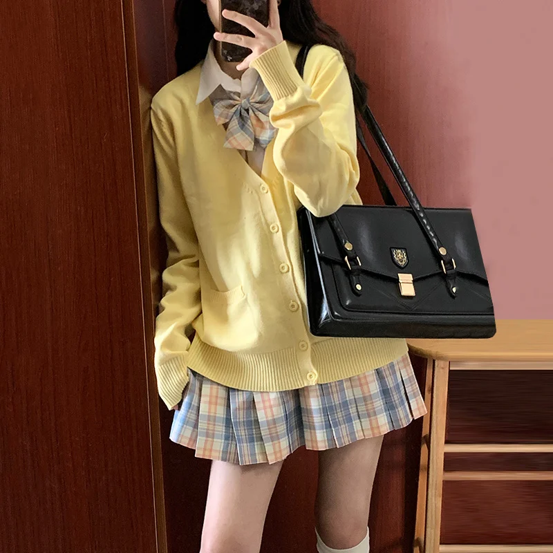 Casacos de uniforme escolar japonês para meninas, Cosplay estudantil, Jaqueta JK Cardigan, Roupas de escola secundária japonesa, Outono e inverno