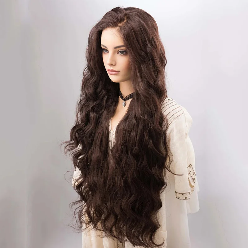 Soft 28Inch Body Wave Glueless Natural Brown 5x5 Silk Base Jewish Human Hair Wig Baby Hair HD Lace European Hair Preplucked