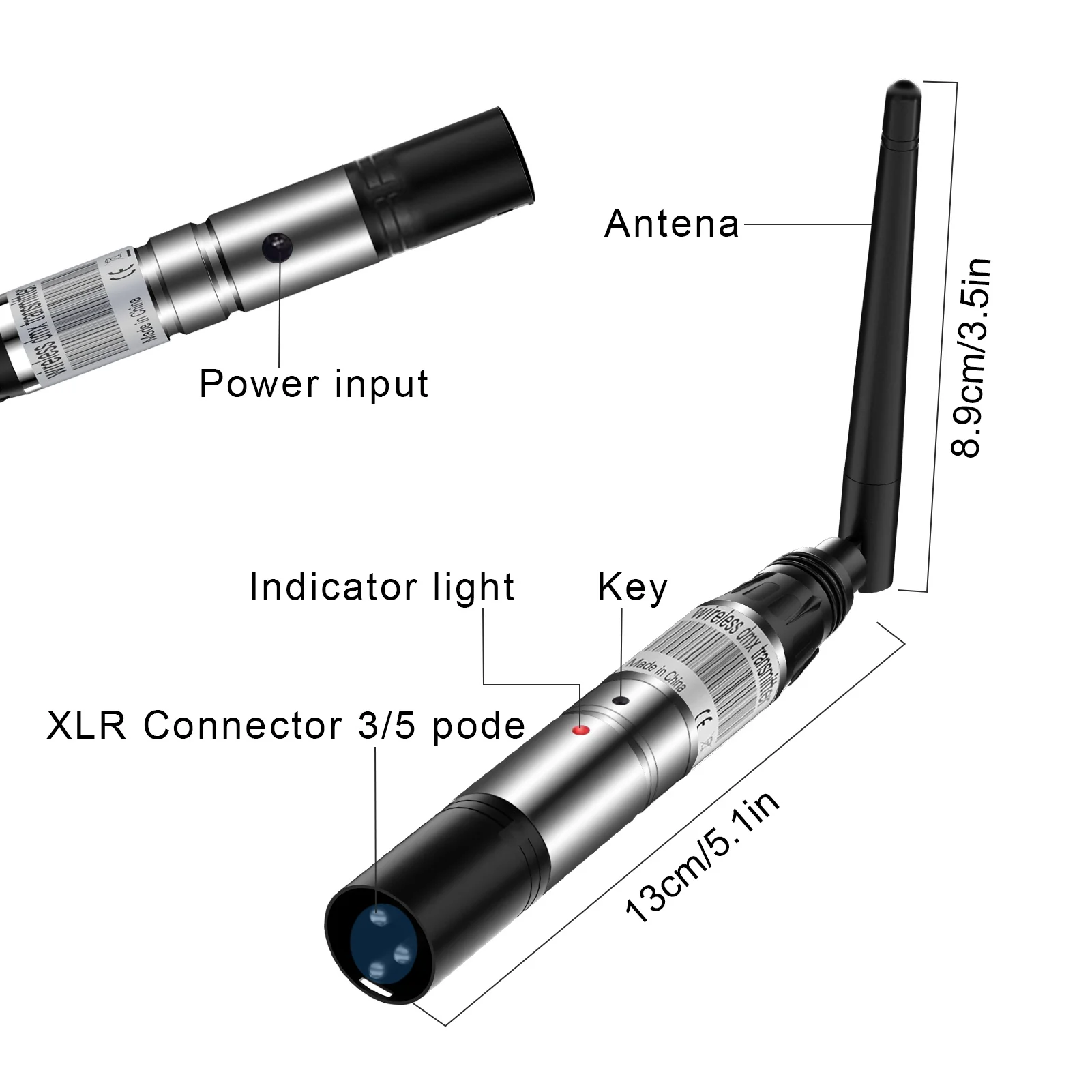 U'King 2.4G الفضة اللاسلكية DMX512 الارسال التعاون مع وحدة التحكم لتحريك المصابيح الأمامية الاسمية ضوء DJ المرحلة الإضاءة الطرف