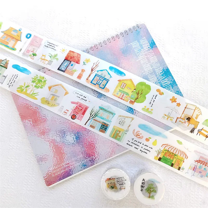 1 Loop Normi Studio 1-3M Lovely Girl House Matte PET Washi Tapes DIY Decor Card Making Scrapbooking Journal Material Sticker