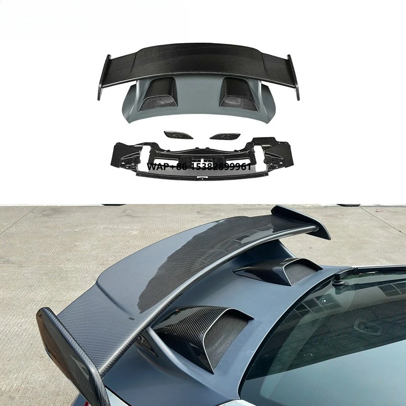 

for Porsche 911 991 2012-2019 991.1 991.2 High Quality Half DRY Carbon Fiber Rear Bumper Rear Wing GT3 Style High Wing Spoiler