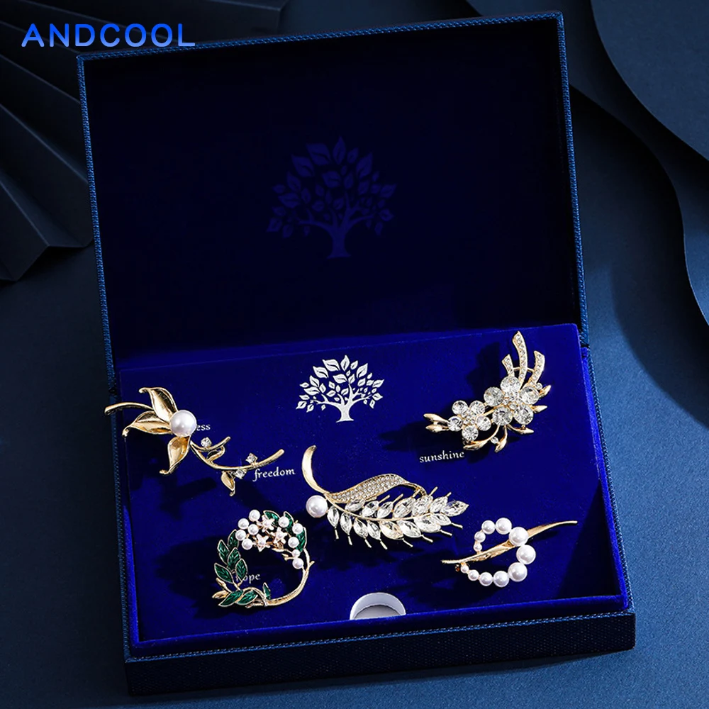 

Andcool Leaf Brooch For Women Brooches For Elegant Women's Clothing Accessories Set Gifts 2024 Wheat Brooch Luxury Designer