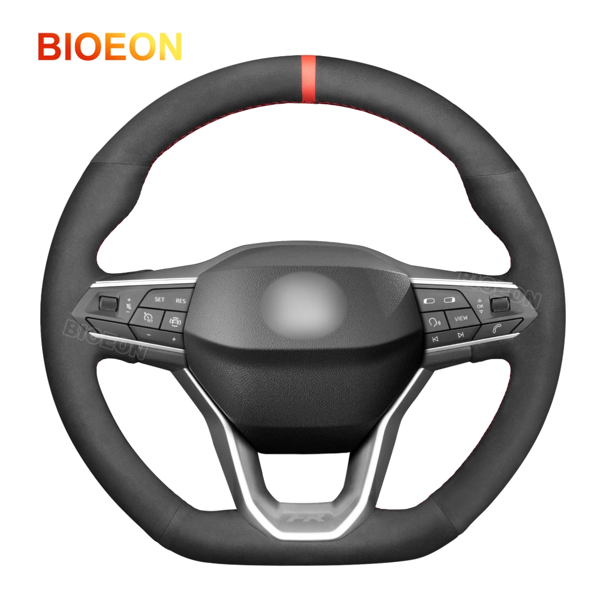 

Bioeon Hand-Stitched Suede Steering Wheel Cover for SEAT Leon IV Ibiza 6F Ateca Arona Tarraco