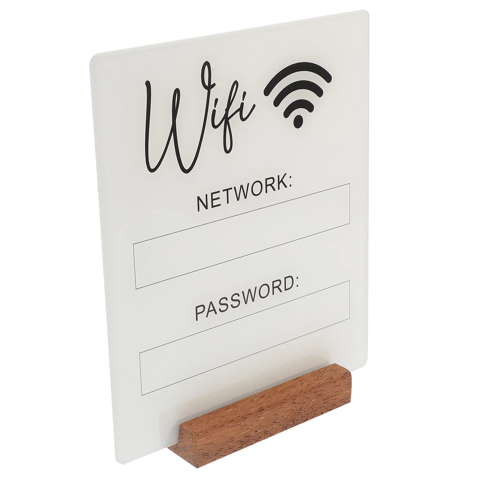 Panneau de mot de passe WiFi, compte de jeton de table, réseau sans fil blanc acrylique pour chambre d'amis