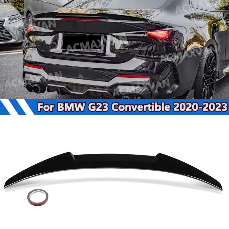 جناح سبويلر خلفي لسيارات BMW G23 430i M440i G83 M4 قابل للتحويل 2020 2021 2022 2023 2024 جناح المصد الخلفي الأسود اللامع