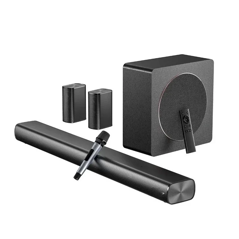 

Audio, living room, home theater, surround sound, projector, speakers.