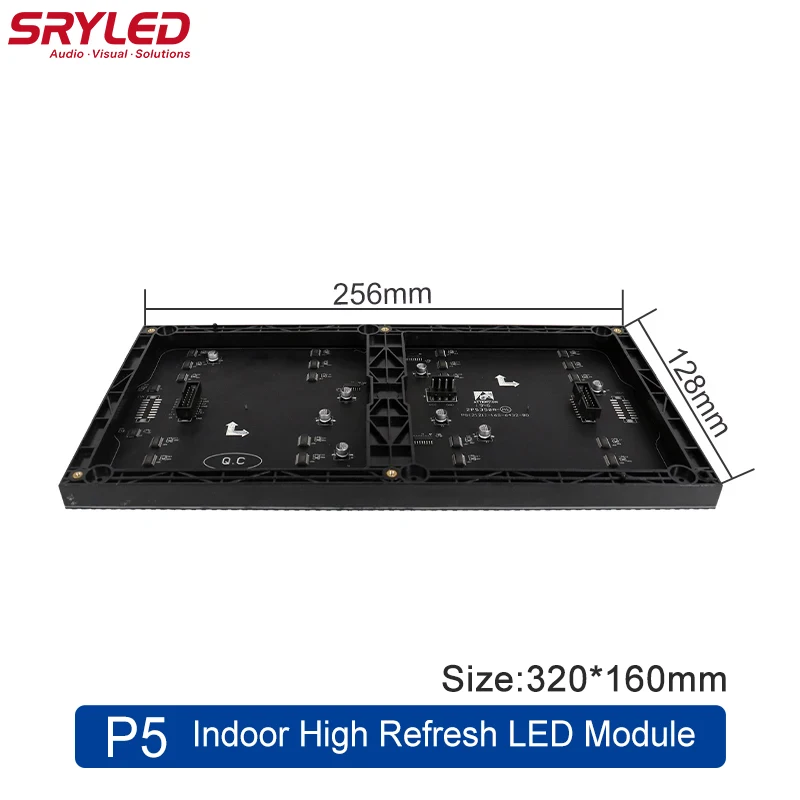 SRYLED-pantalla Led de pared para interiores, módulo P5 de 320x160mm, SMD2121, 64x32 píxeles, para negocios, iglesia, fondo