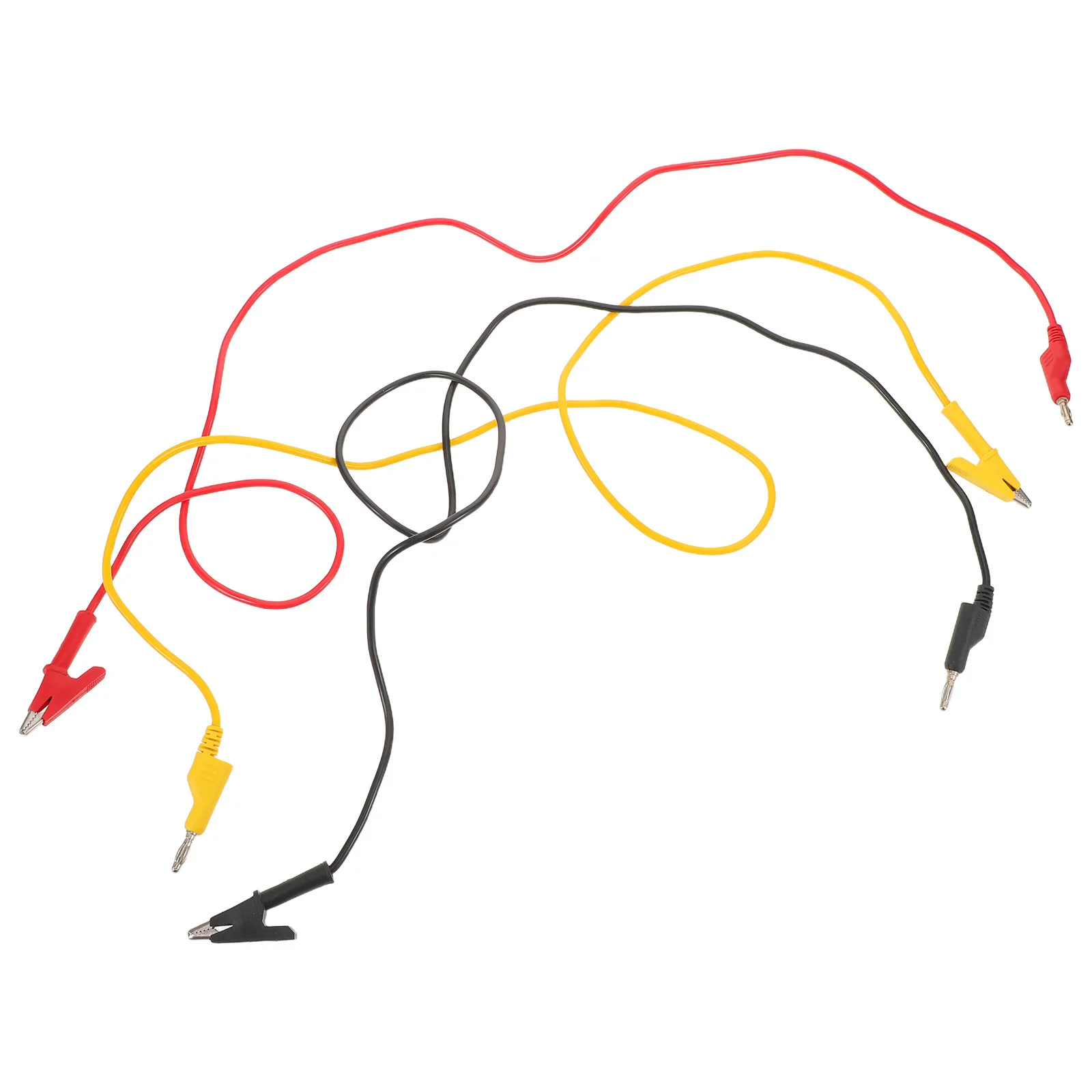 

3pcs Test Leads 4Mm Banana Plug Stackable Insulated Jumper Cables For High Voltage Circuit Testing Long Reach Electrical