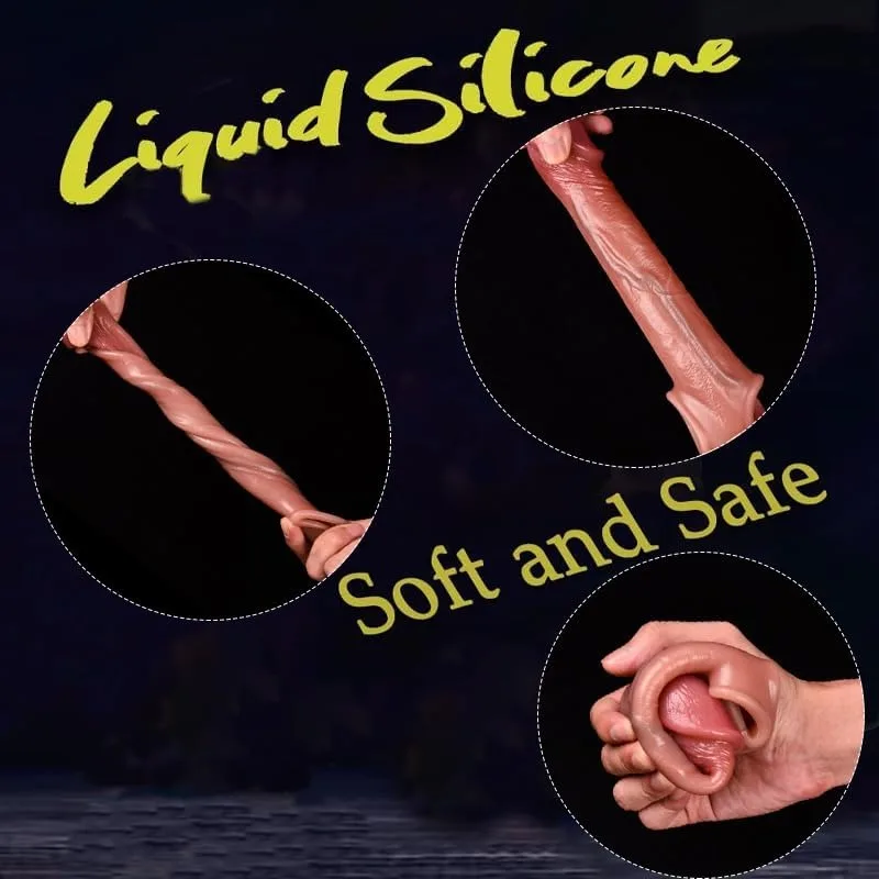 Realistic Super Huge Penis Sleeve Big Dildo Growth Penis Delayed Ejection Extend Penis Reusable Enlarger Silicone Condom Male Se view 6