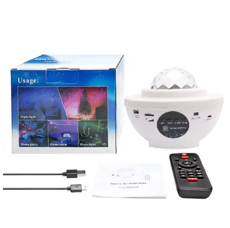 ZK40 Ambient Light Star Projection Light USB Bluetooth Music Full Color Water Pattern LED Night Light