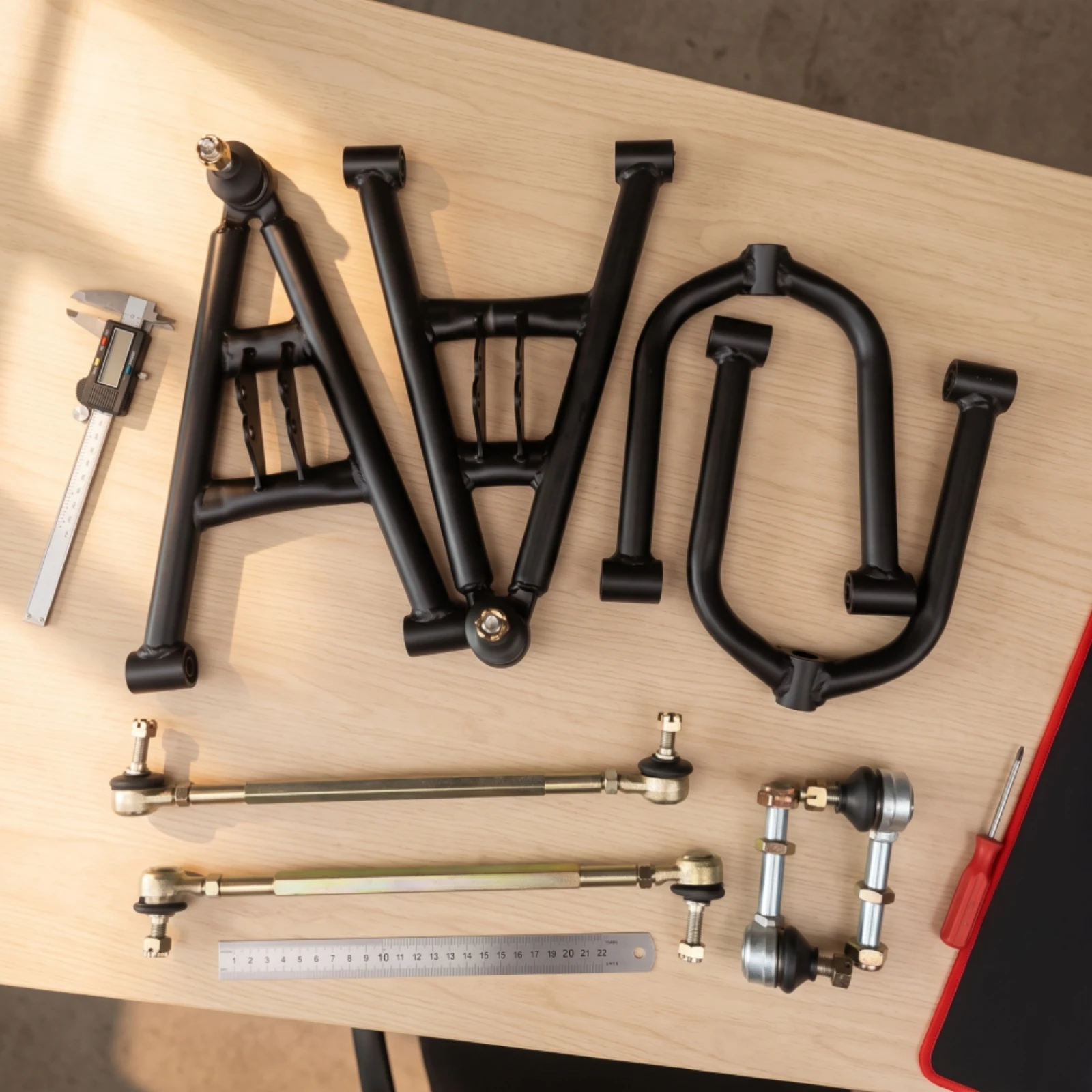 A-Arm Assembly Cylindrical Front Chassis System Kit Tie Rod Links Direct Fit Steering Linkage Oem Design for DIY Builders