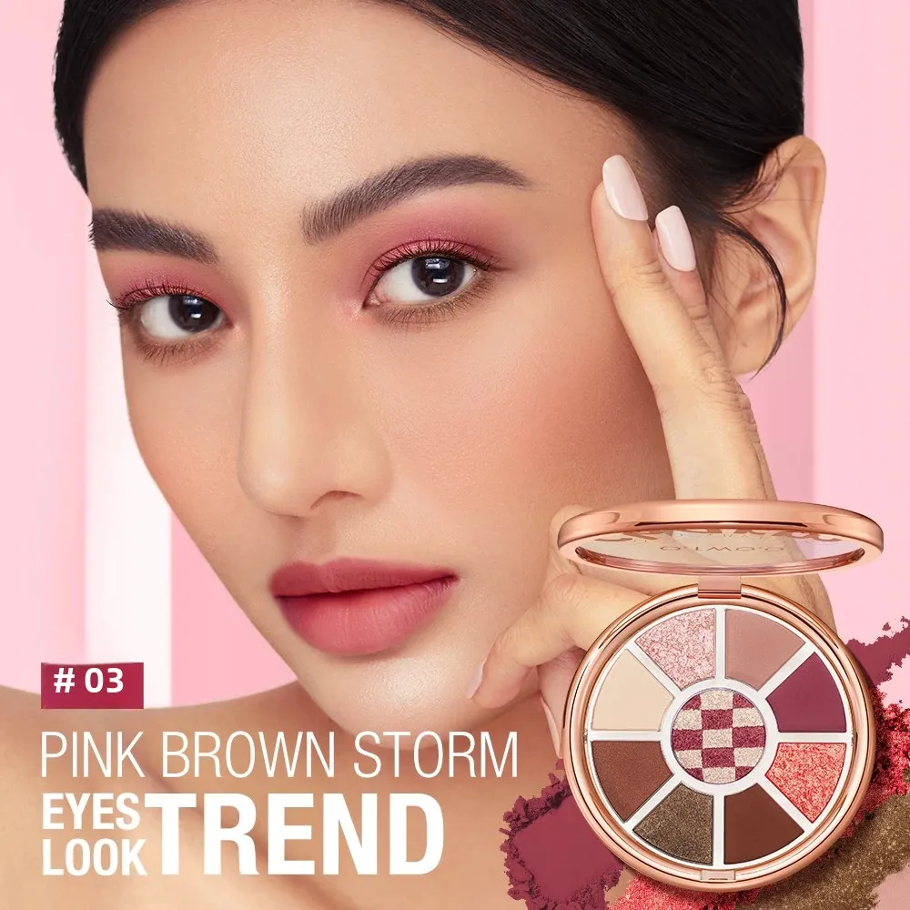 لوحة ظلال عيون نباتية مكونة من 9 ألوان غير لامعة لامعة مقاومة للماء وتدوم طويلاً، مكياج لامع ناعم لؤلؤي