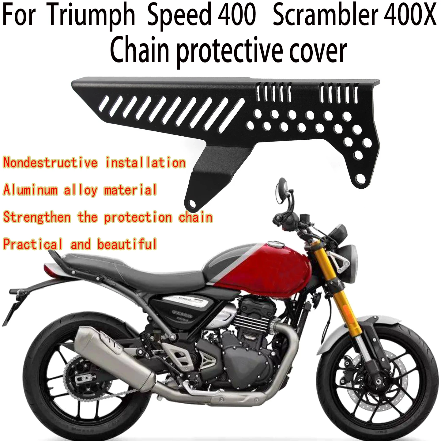 For Triumph Speed 400 Chain protective cover Trident Scrambler 400X Chain protection plate Strengthen the protection chain