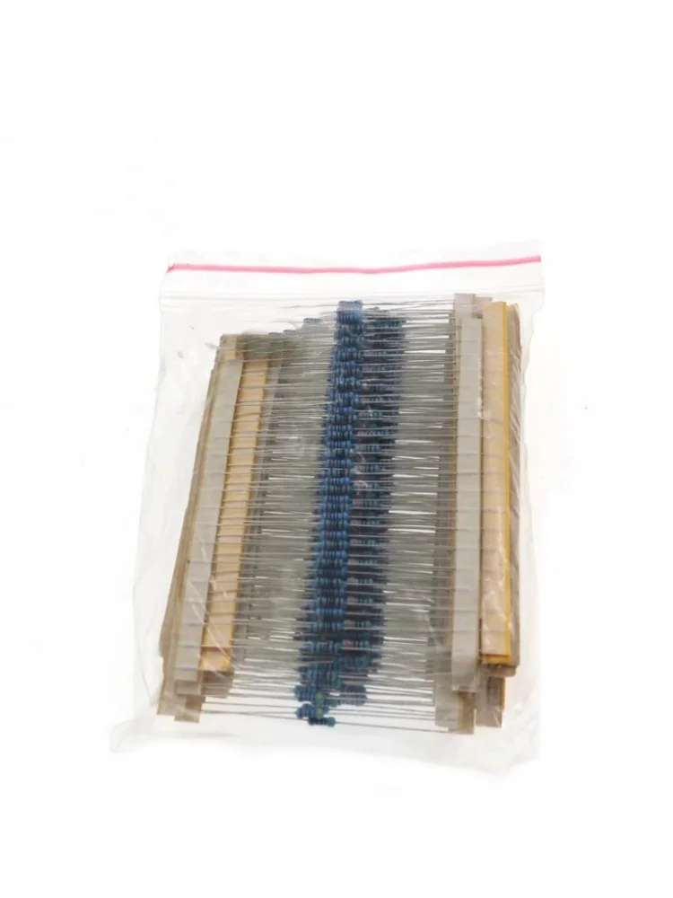 600pcs Resistor Kit 10 Ohm-1MOhm Resistors 1/4W ±1% Carbon Film Single Resistor Electrical Electronics 30 Value