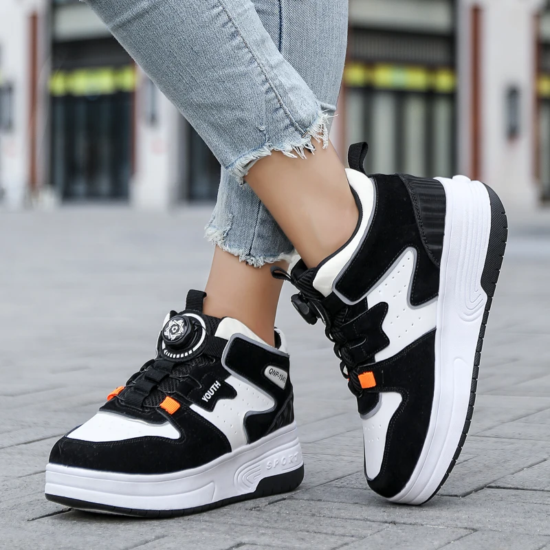 كعب جديد 2025: زلاجات دوارة غير مرئية قابلة للسحب بعجلتين للأولاد والكبار للطلاب والأطفال