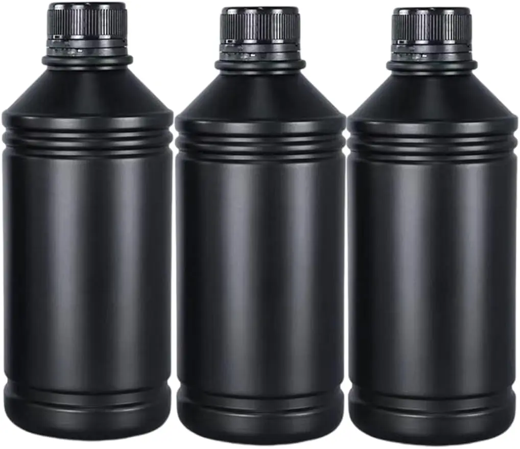 3X 1000ml Darkroom Chemical Storage Bottle Liquid Container Film Processing Equipment Printing Photosensitive UV Resin LCD/DLP S