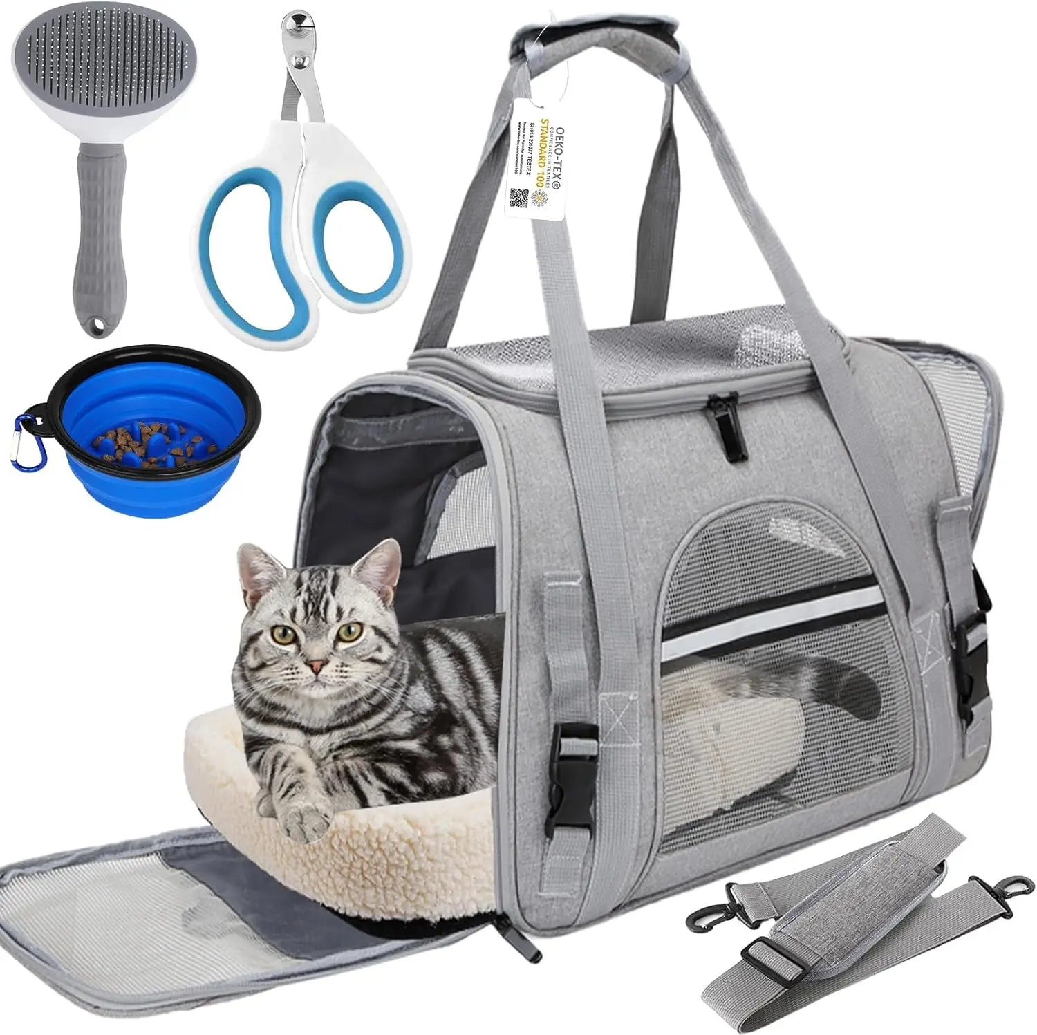 

Pet Carrier Bag Airline Approved Up for Cats and Dogs Up to 20LBs, Soft Cat Carrier Dog Carrier Travel Kitten