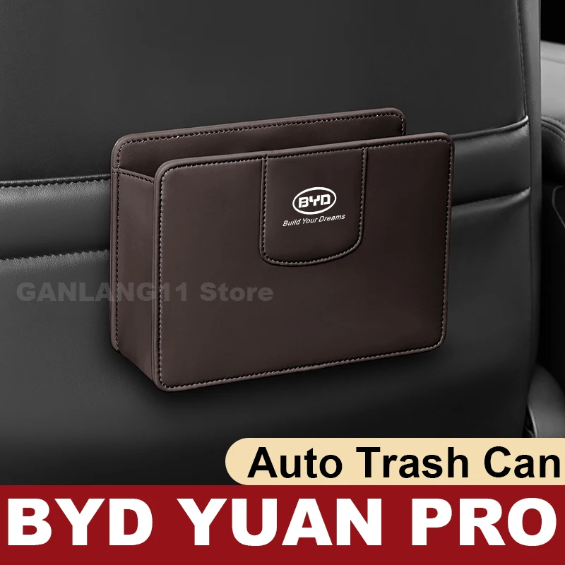 

Leather Car Organizer Storage Bag For BYD YUAN PRO 2019-2024 2025 Auto Trash Can BYD YUAN PRO Accessories 2025