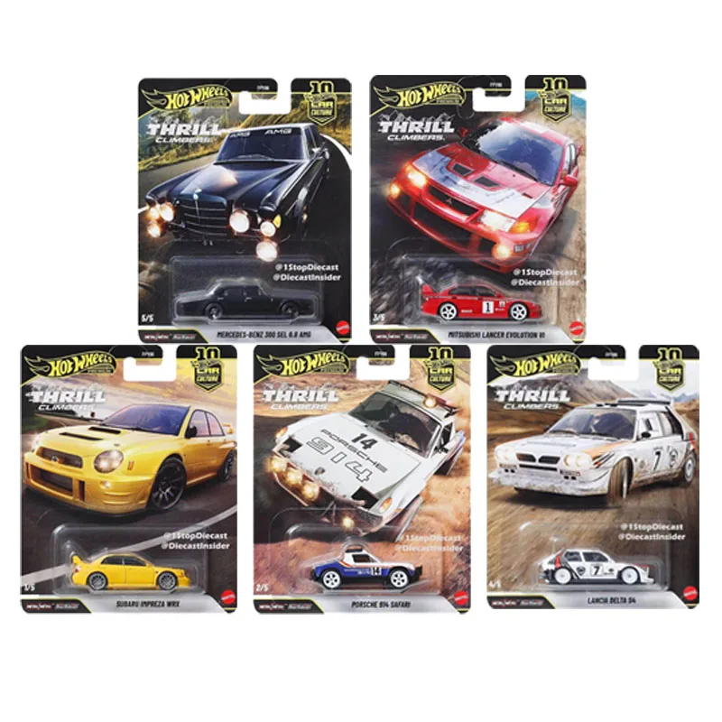 Na stanie 2026 Nowe Hot Wheels Premium Thrill Climbers FPY86 1:64 Premium Diecast Samochody Subaru Porsche Lancer EVO Kolekcjonerski Prezent — 2