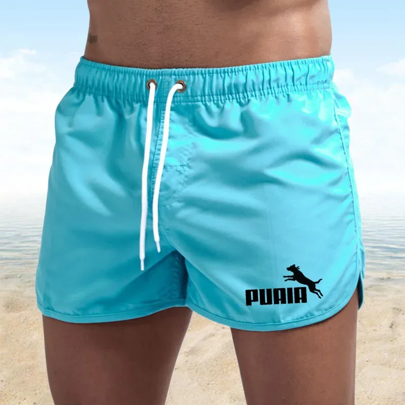 PUAIA Men\'s Shorts Summer Swimwear Men Swimsuit Swimming Trunks Boxer Short Sexy Beach Shorts Surf Board Men\'s Clothing Pants