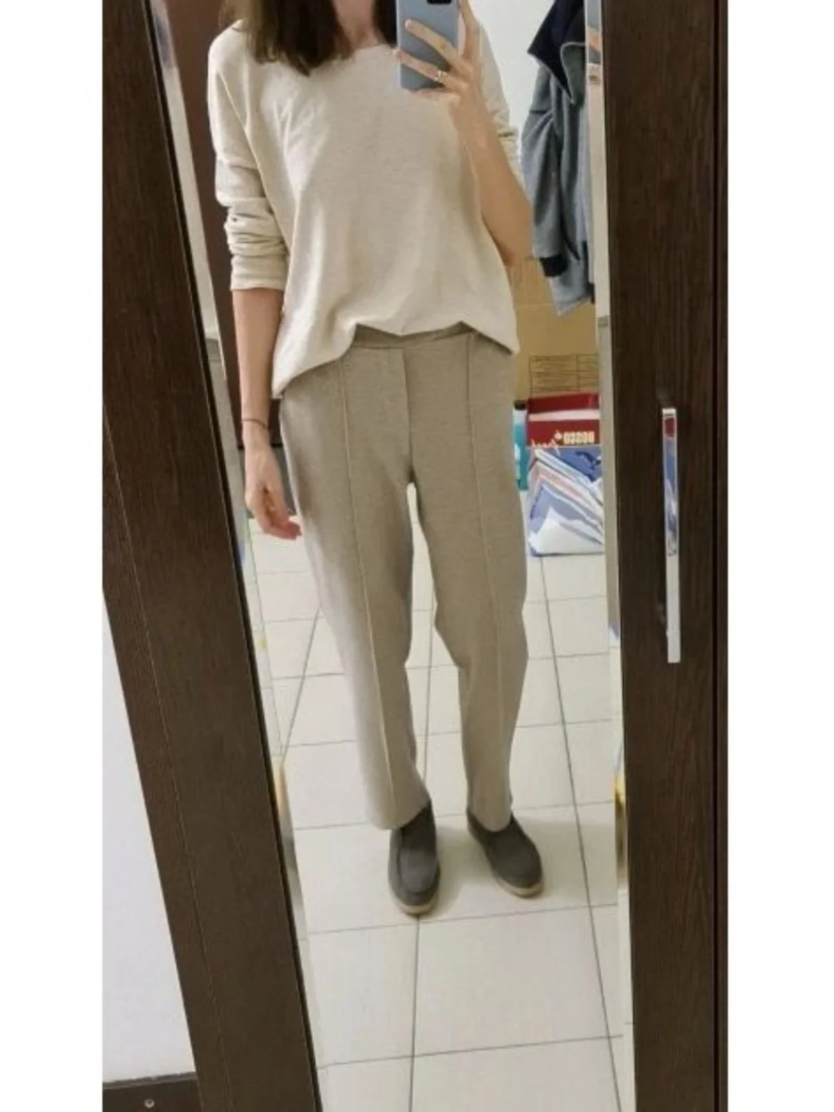 السيدات لون نقي السجائر أنبوب الجزرة السراويل الشارع Sle عارضة السراويل l الخصر ألياف البوليستر ارتداء اليومي #4