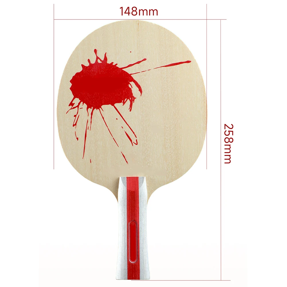 260x150 mm Table Tennis Paddle 5-Layer Wood Core Carbon Reinforced Long Handle for Balanced Offense and Defense