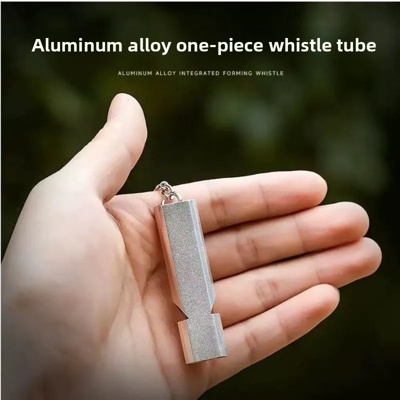 Dual‑Tube Metal Survival Whistle Loud High Pitch Outdoor Emergency Lifesaving Whistle Random Color For Wilderness Rescue