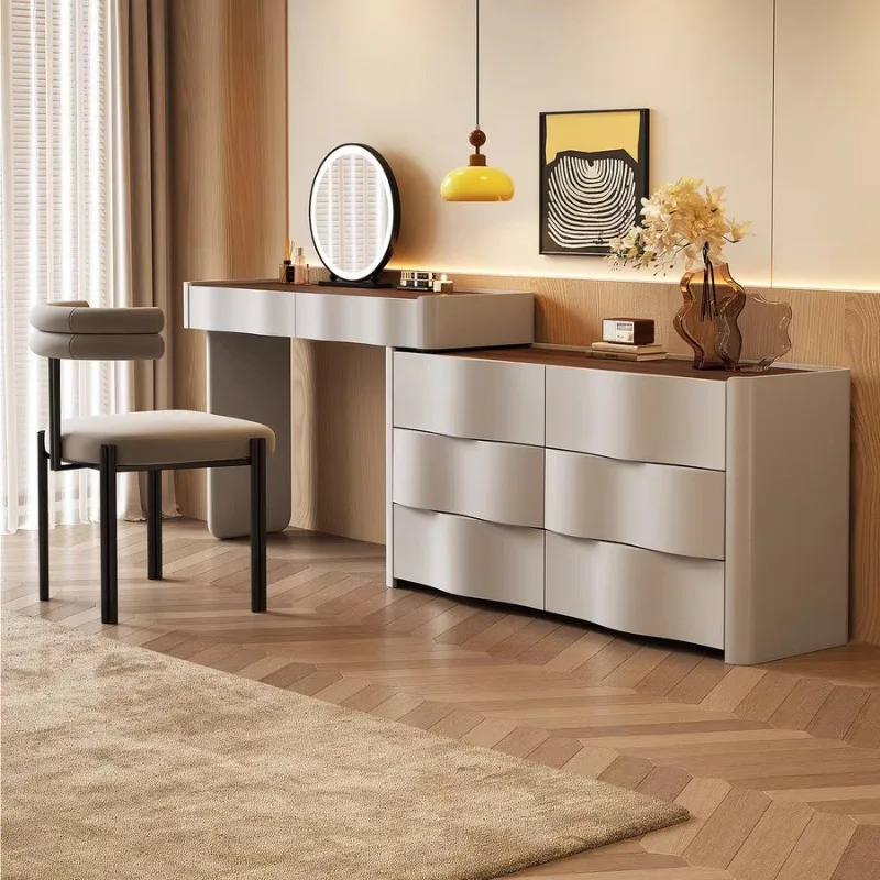 

Piano paint, dresser, chest, integrated light luxury, high-end small apartment, bedroom,corrugated jewelry cabinet, makeup table