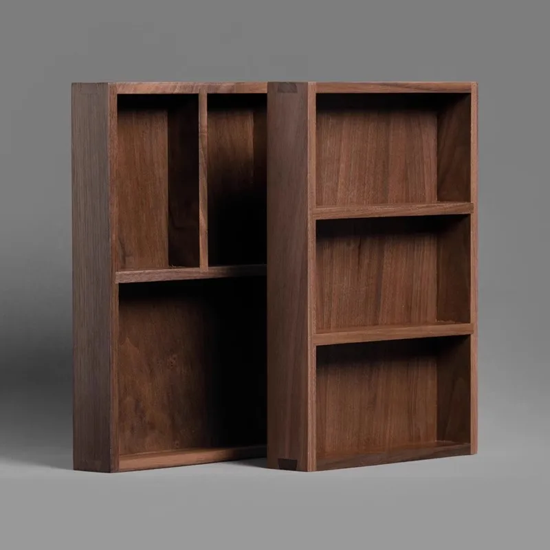 

Solid Wood Table Organizer Japan Style Black Walnut Mortise and Tenon Storage Box Multi-Function Wooden Box