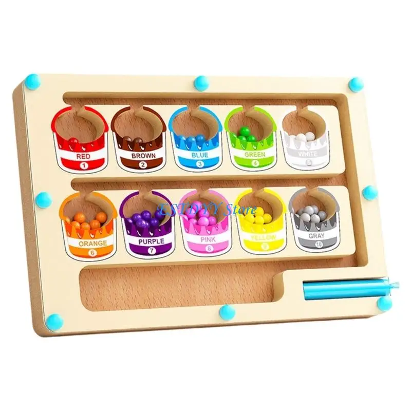 G6DE Tracing Number Maze Counting Board Counting & Color Sorting Game Educational Maze Toy for Children