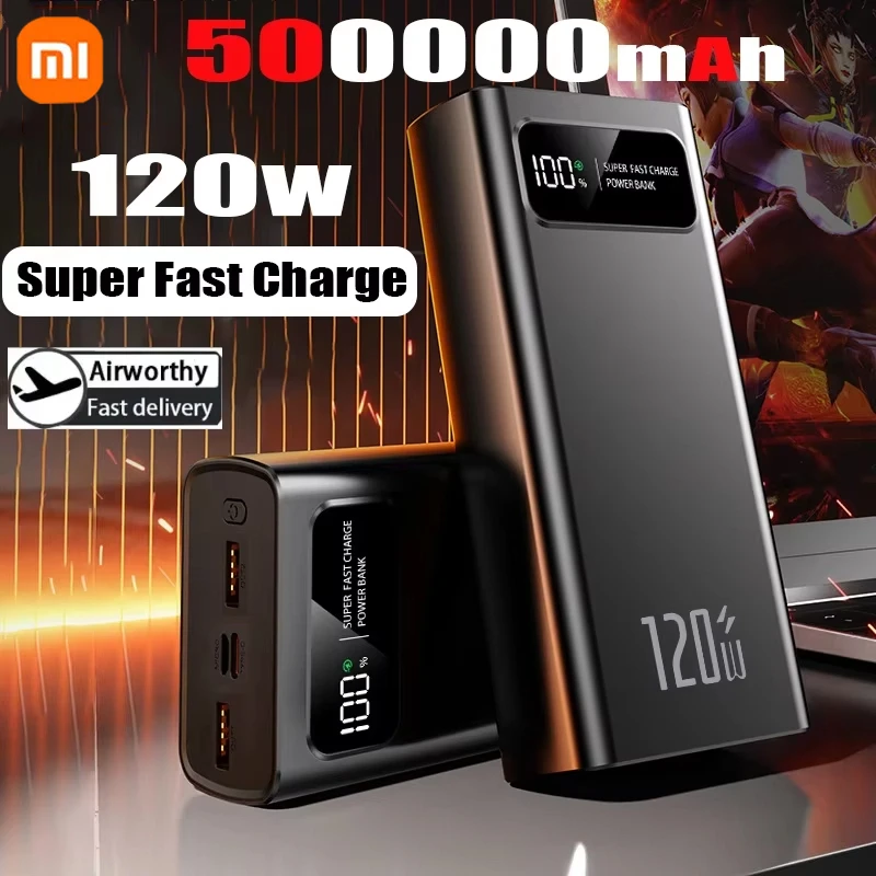 200000 mAh Power Bank большой емкости 120 Вт супер быстрая зарядка портативный внешний аккумулятор со светодиодным цифровым дисплеем для iphone Xiaomi