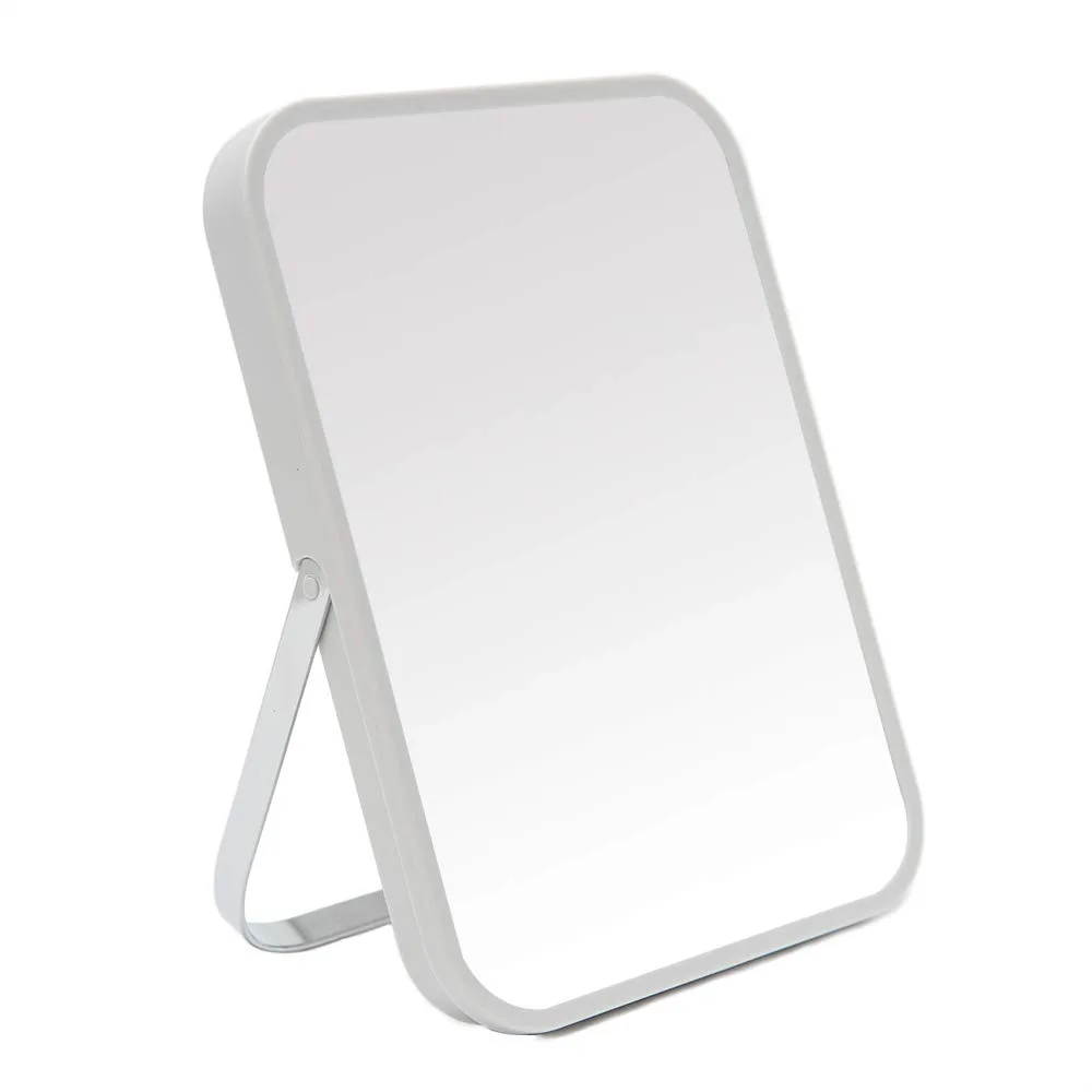 

Portable Folding Mirror with Metal Stand 90° Adjustable Rotation for Travel Makeup Shaving Bathroom Hanging