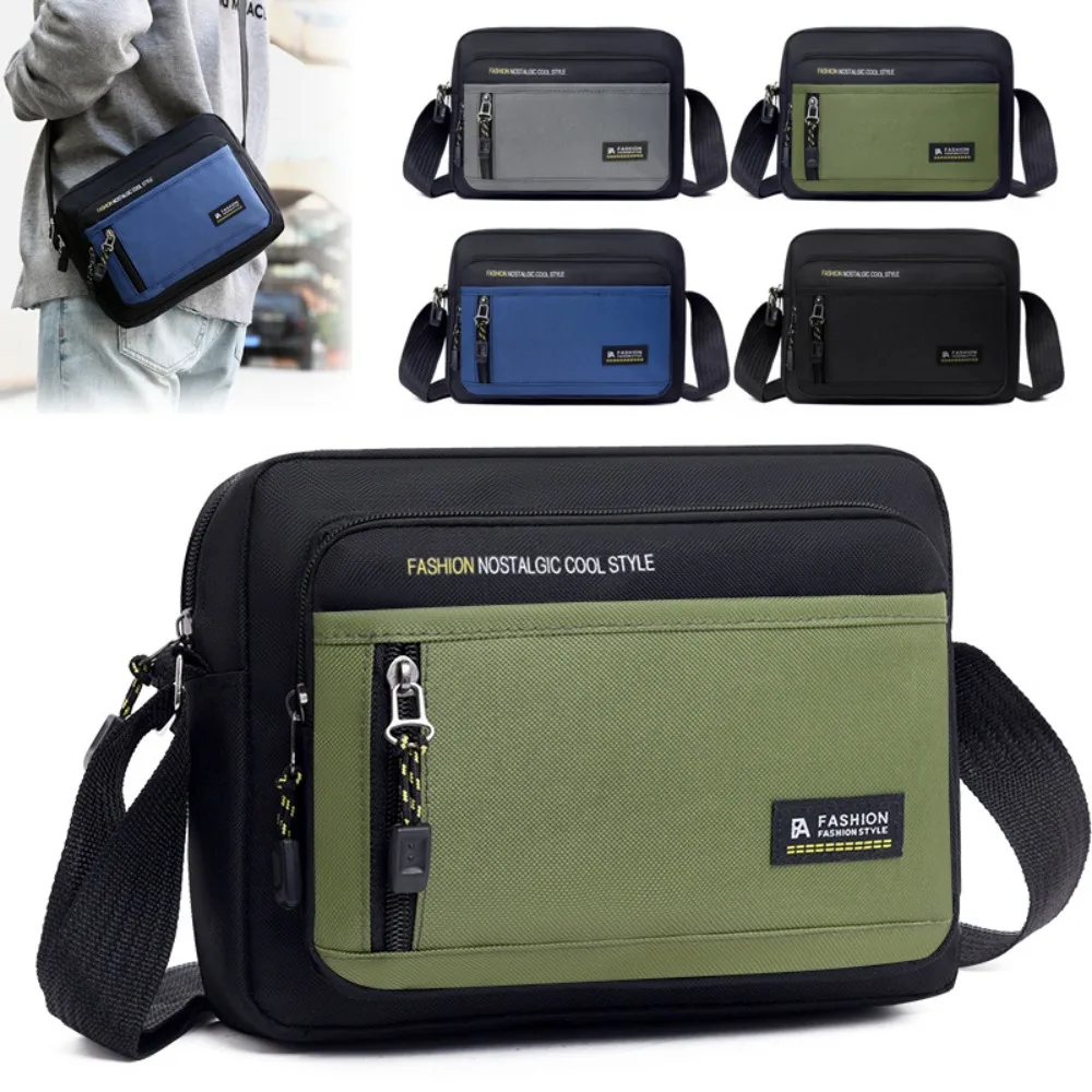 New Multi-Layer Men's Crossbody Bag Storage Bag Casual Messenger Bag Oxford Cloth Business Mobile Phone Bag Outdoor Travel